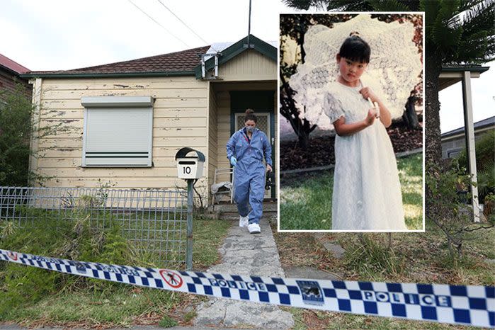 Police search a home 700m from where murdered schoolgirl Quanne Diec grew up. Photo: AAP