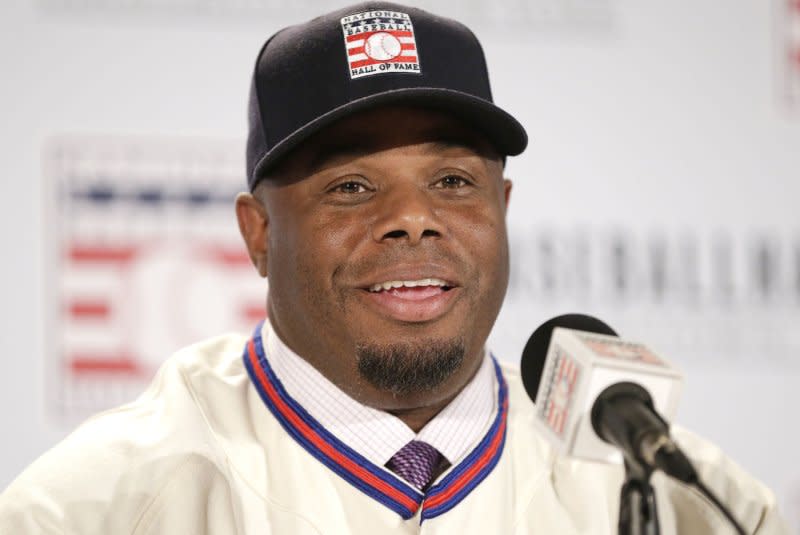 Ken Griffey Jr. was a 2016 Baseball Hall of Fame inductee. File Photo by John Angelillo/UPI