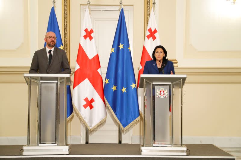 European Council President Charles Michel meets Georgian President Salome Zurabishvili in Tbilisi