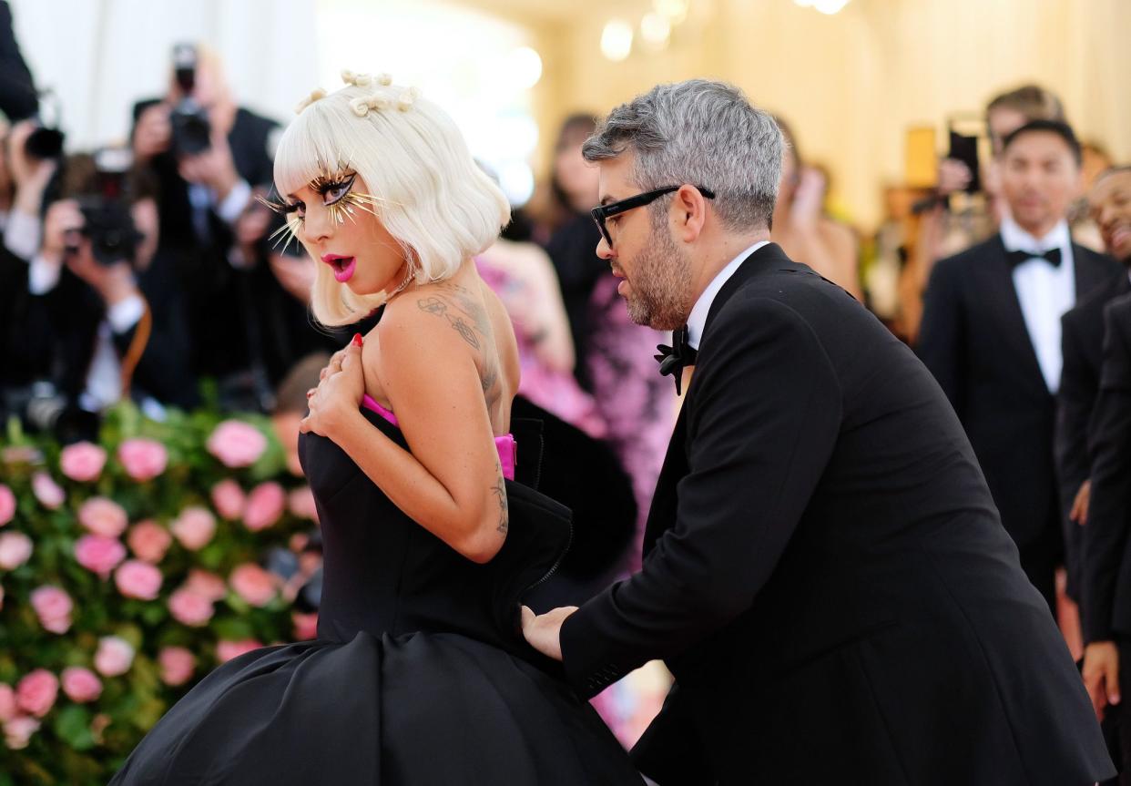 Lady Gaga and Brandon Maxwell attend The 2019 Met Gala Celebrating Camp: Notes on Fashion at Metropolitan Museum of Art on May 06, 2019 in New York City.