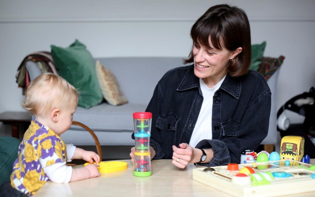 Alice Vincent with her son