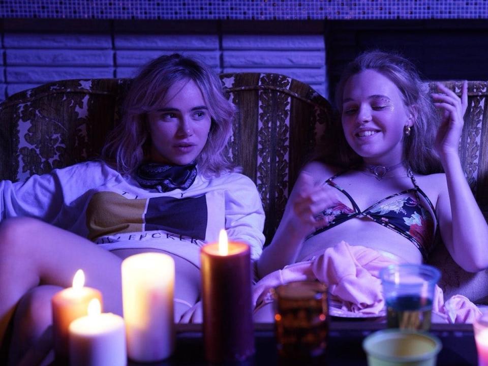 Suki Waterhouse and Odessa Young in Sam Levinson’s 2018 film ‘Assassination Nation’ (YouTube)