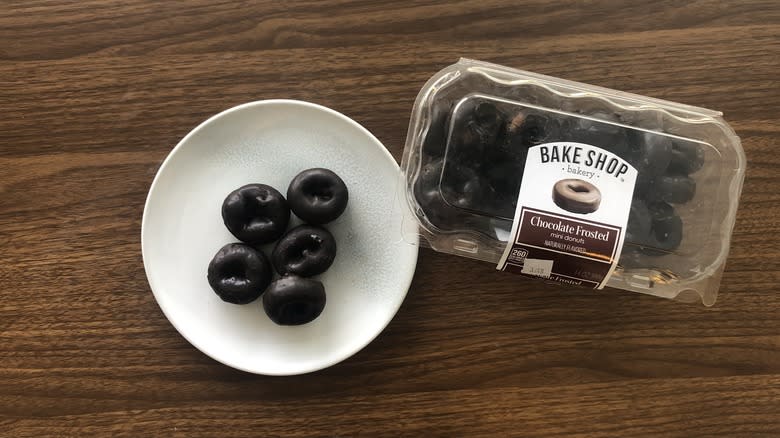 Aldi Bake Shop chocolate frosted mini donuts