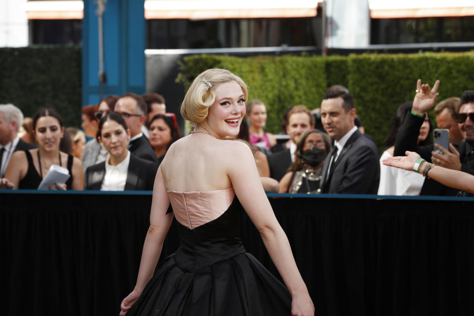 the back of Elle Fanning's dress