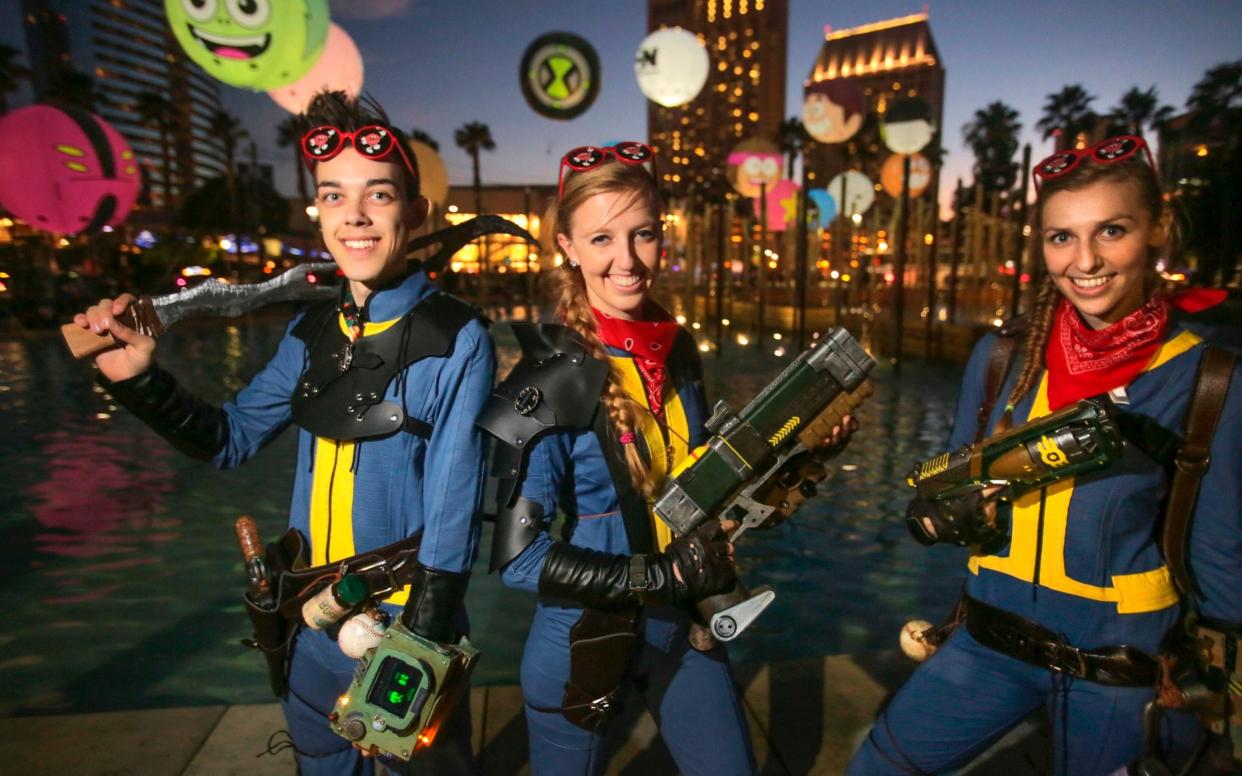 Fans dressed as characters from the Fallout game series - AFP