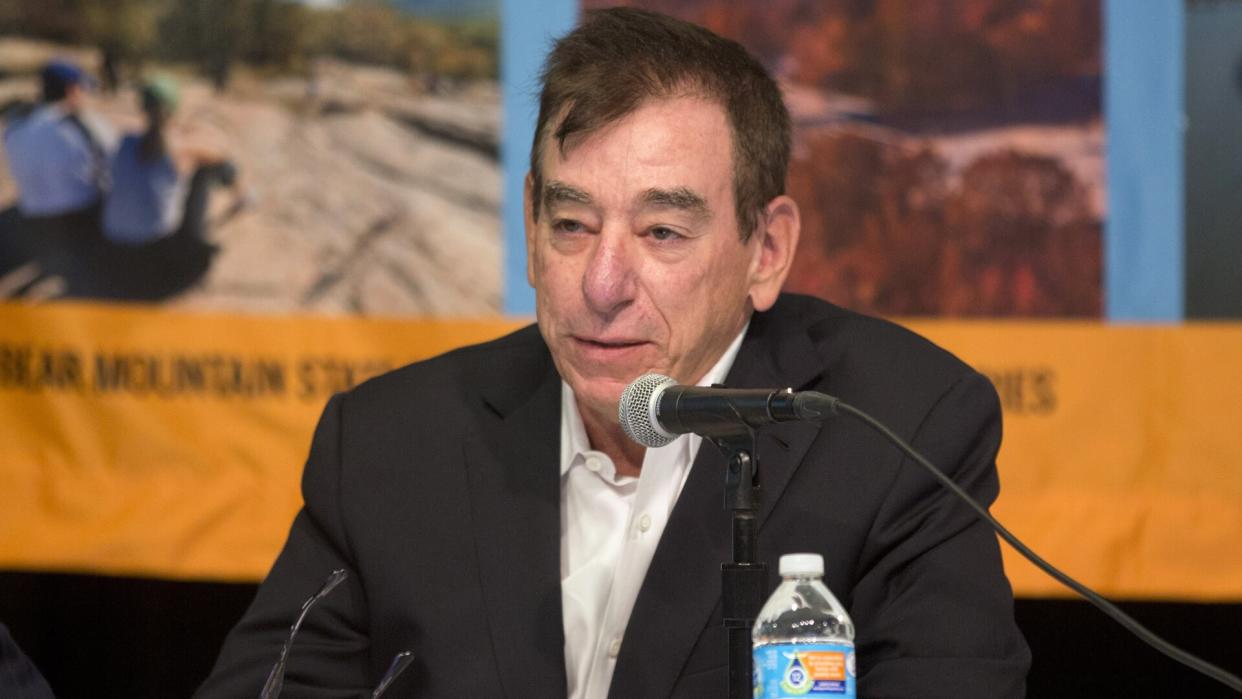 Mandatory Credit: Photo by Mike Groll/AP/REX/Shutterstock (5931919b)Len Schleifer Len Schleifer, president of Regeneron and a member of the Mid-Hudson Regional Economic Development Council, speaks during a hearing, in Albany, N.