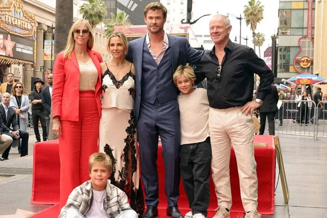 <p>Kevin Winter/Getty </p> From left: Leonie Hemsworth, Sasha Hemsworth, Elsa Pataky, Chris Hemsworth, Tristan Hemsworth and Craig Hemsworth on May 23, 2024