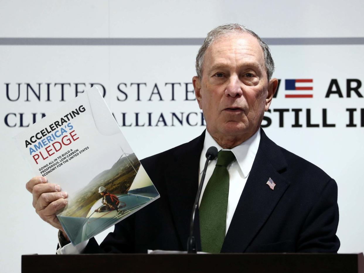 US presidential hopeful Michael Bloomberg speaks during a panel at the U.N. Climate Change Conference: Reuters