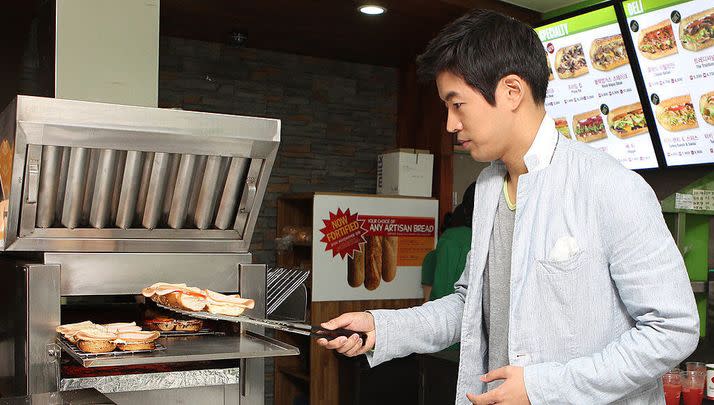 The giant toaster that would warm up your subs at Quiznos: