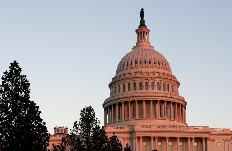 The U.S. Capitol dome at sunset, photographed in November 2016.