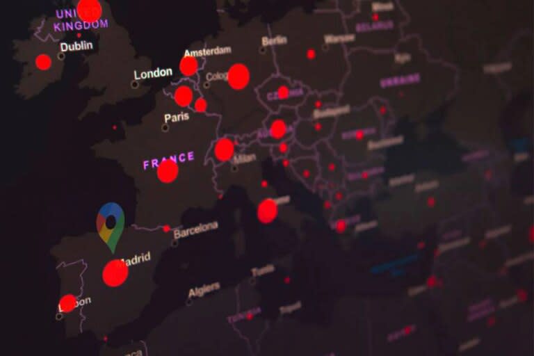 Mapa de contagios del Covid-19