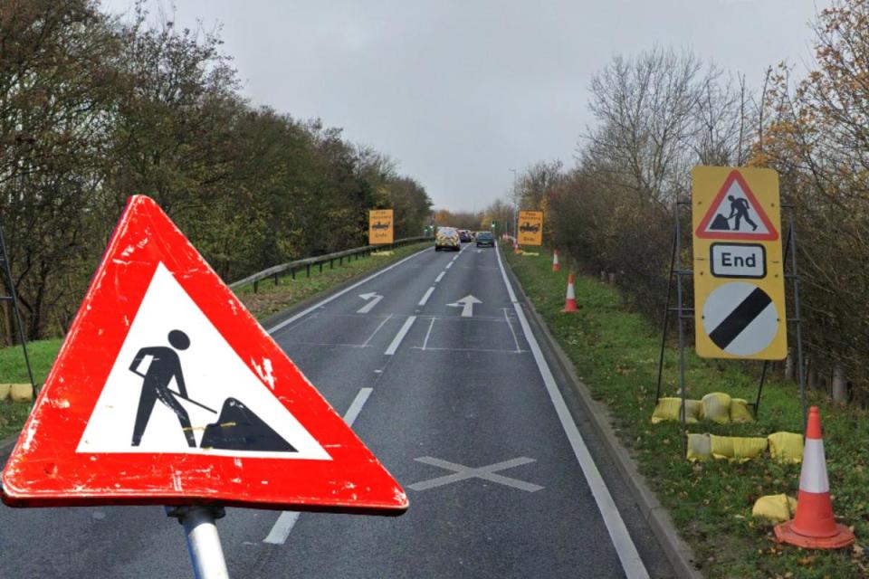 The A12 northbound exit slip road at junction 26 for Stanway will remain closed until April 15 after recent adverse weather has stunted progress <i>(Image: Google Maps/Pixabay)</i>