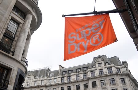 FILE PHOTO: Signage is seen at a Superdry store in London