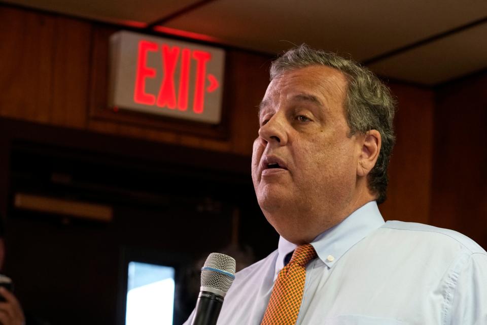 Republican presidential candidate former New Jersey Gov. Chris Christie during a campaign event, Monday, July 24, 2023, in Concord, N.H.