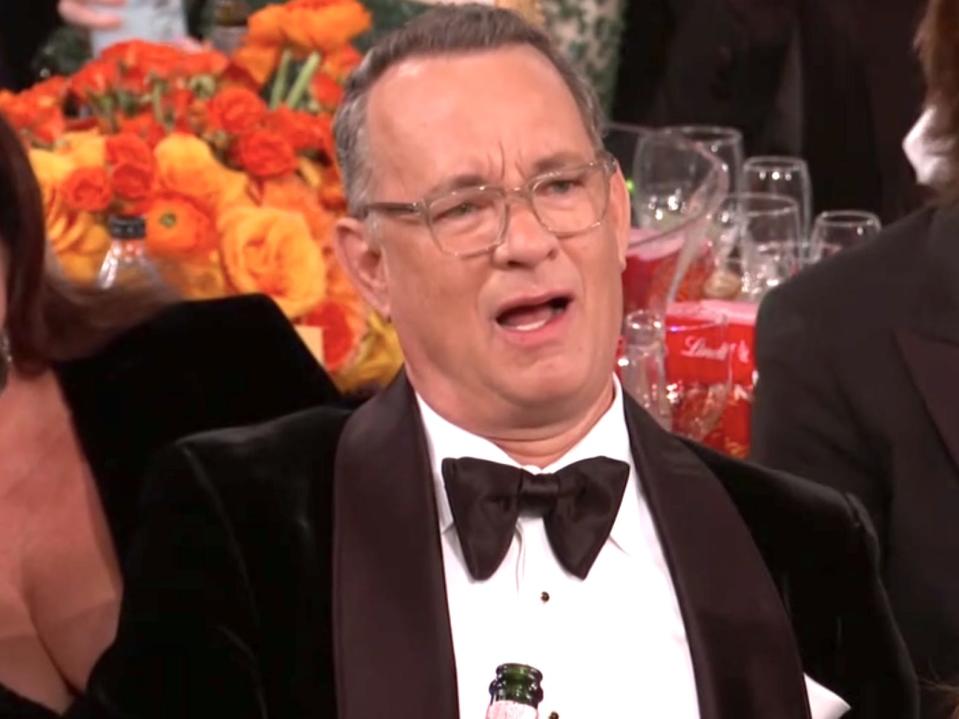 Tom Hanks Golden Globes reaction opening monologue 2020 NBC