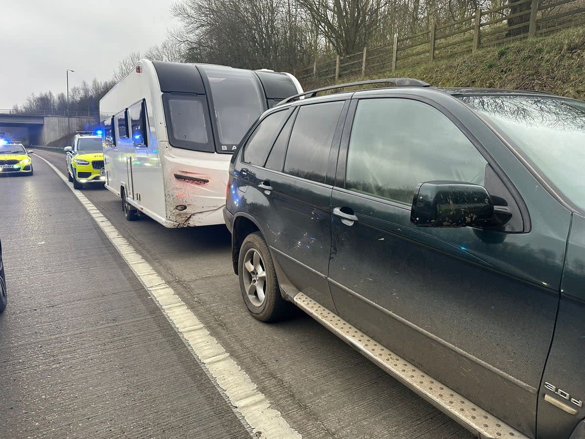 An image of the stopped caravan (North Yorkshire Police)