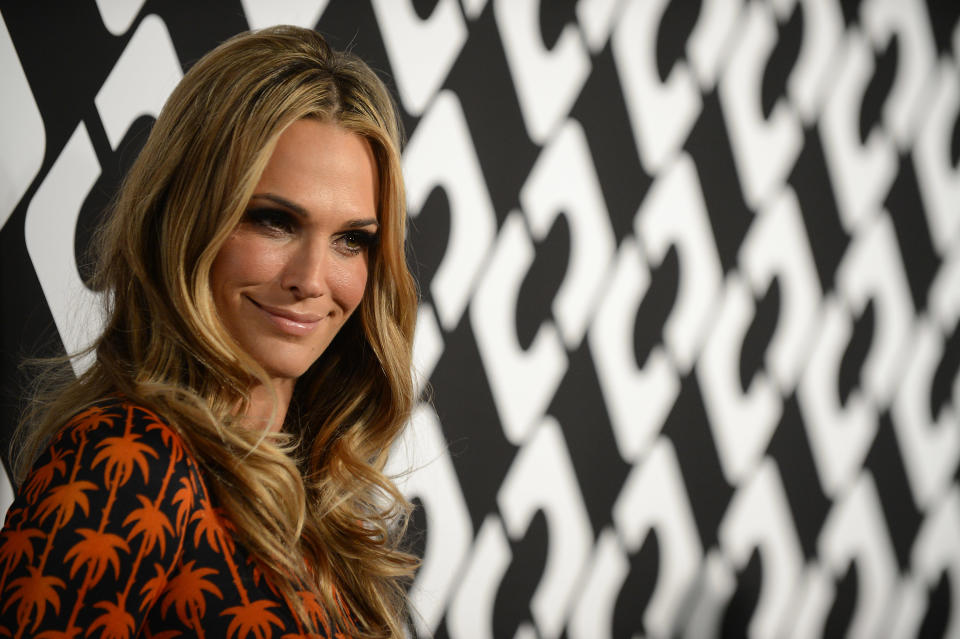 Molly Sims attends the DVF Journey of a Dress 40th Anniversary Party at Wilshire May Company Building on Jan. 10, 2014 in Los Angeles.(Photo by Jordan Strauss/Invision/AP)