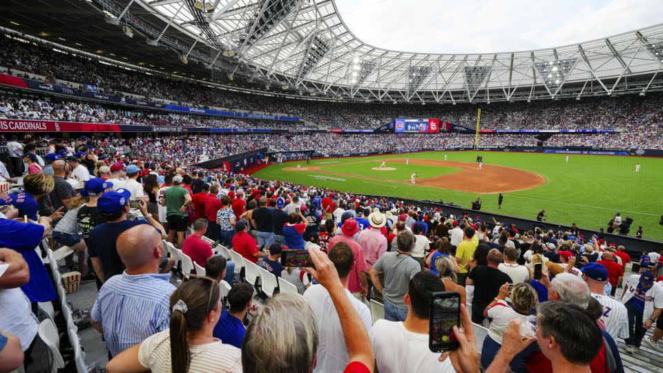 Both sets of fans were vocal throughout the games, showing their support for the visiting teams. - Daniel ShireyMLB Photos/Getty Images