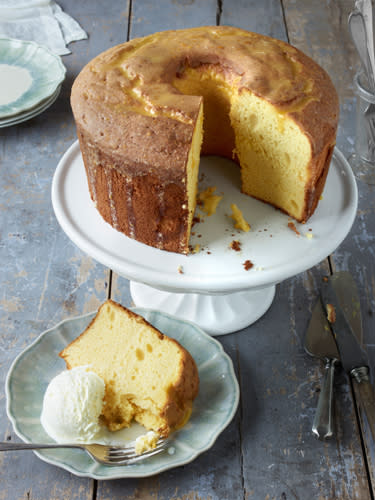 Orange Chiffon Cake with Buttermilk Ice Cream