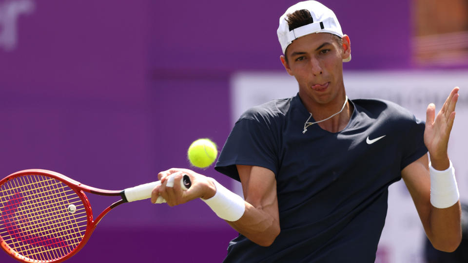 Alexie Popyrin snapped a five match losing streak by defeating Norbert Gombos at the Viking International. (Photo by Paul Harding/Getty Images for LTA)