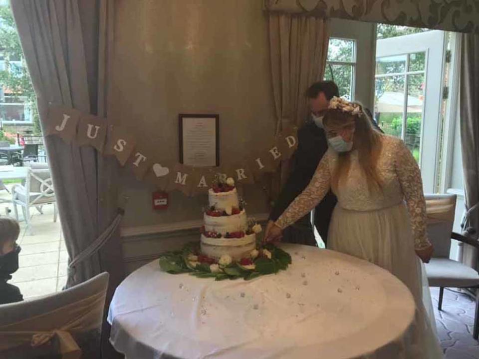 Katie was thrilled when the care home she worked threw her a wedding blessing so the residents could attend her big day (Collect/PA Real Life).