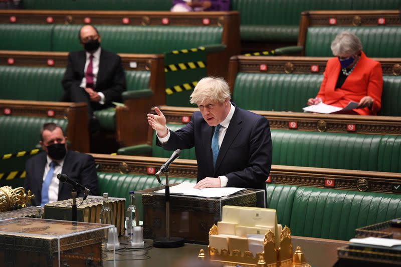 UK Parliament debates on the Queen's speech, in London