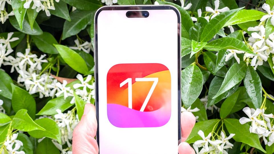  iOS 17 logo on iPhone 