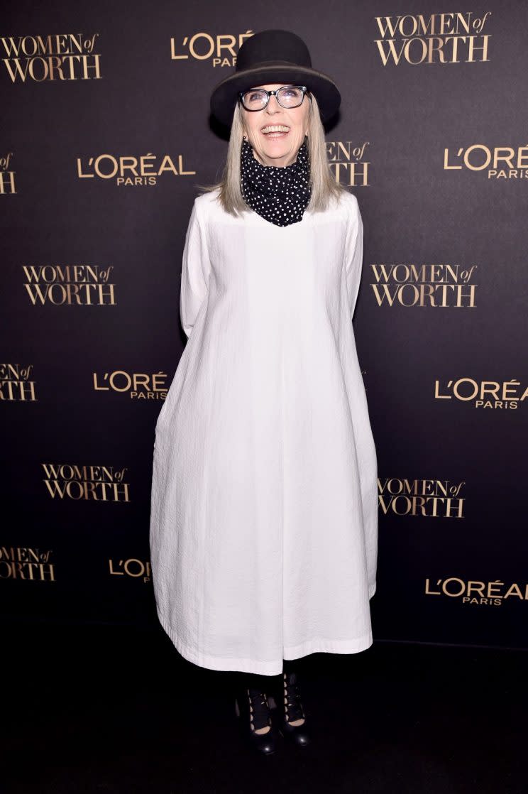 Diane Keaton stuck to her usual quirky style [Photo: Getty]