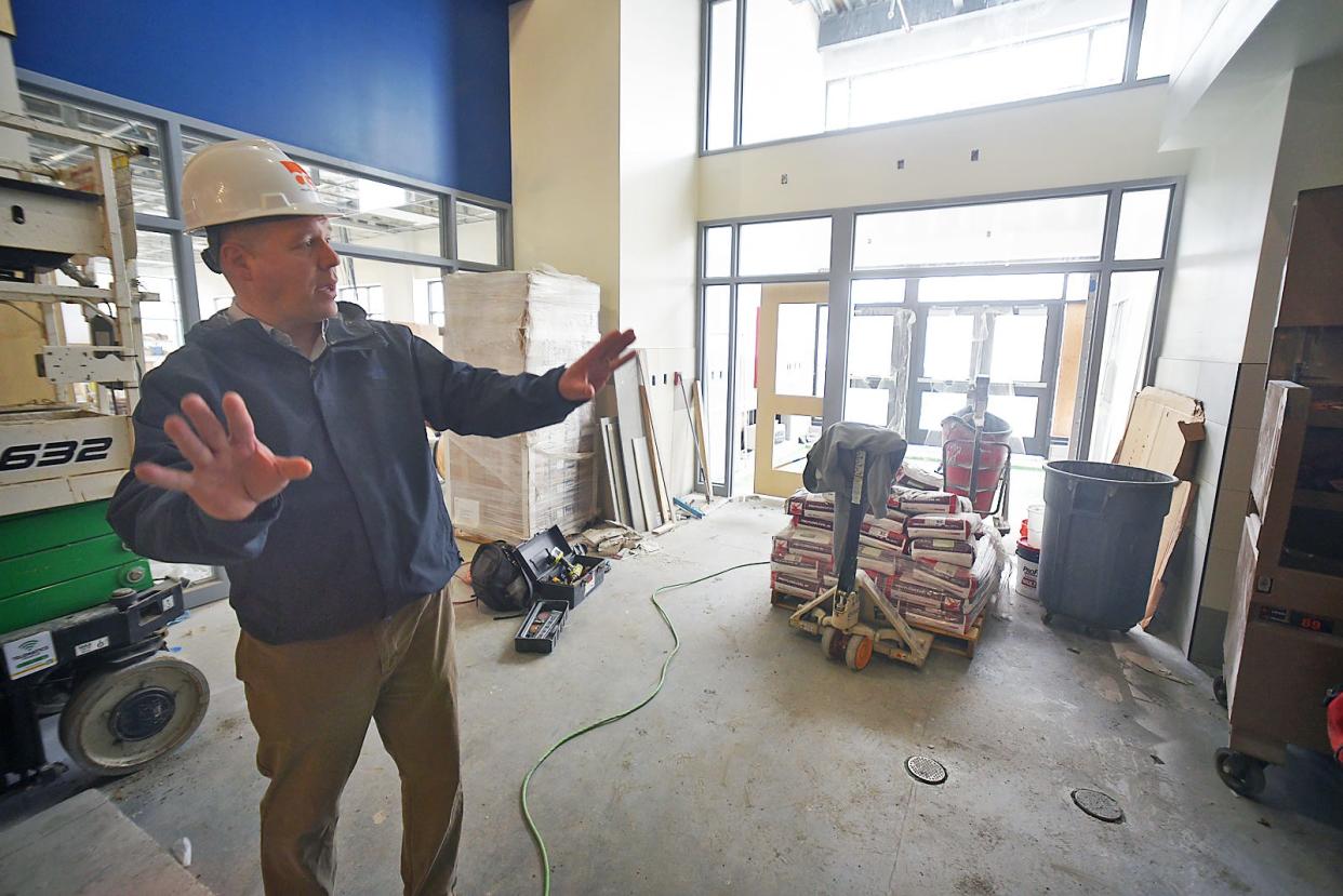 Jeffrey Schoonover, Superintendent of Somerset Schools during a tour of the interior of the new Somerset Middle School Friday April 12 2024.