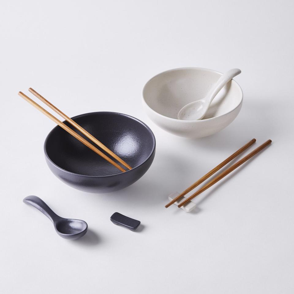 <p><a href="https://go.redirectingat.com?id=74968X1596630&url=https%3A%2F%2Ffood52.com%2Fshop%2Fproducts%2F7748-modern-classic-ceramic-ramen-bowl-gift-set%3Fsku%3D29827%26gad_source%3D1%26gclid%3DEAIaIQobChMI8dD0yMHBggMVSfXICh0yPAU3EAQYGyABEgLXHfD_BwE&sref=https%3A%2F%2Fwww.cosmopolitan.com%2Fstyle-beauty%2Ffashion%2Fg37897281%2Fbest-9th-anniversary-gifts%2F" rel="nofollow noopener" target="_blank" data-ylk="slk:Shop Now;elm:context_link;itc:0;sec:content-canvas" class="link ">Shop Now</a></p><p>Modern Classic Ceramic Ramen Bowl Gift Set</p><p>food52.com</p><p>$62.50</p>