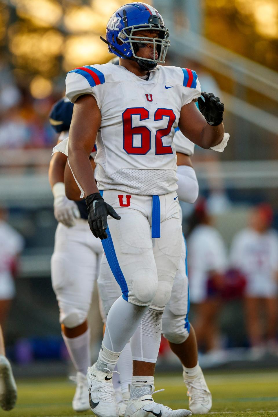 Dion Stutts (62) of MUS during the game between the Arlington Tigers and MUS Owls on Friday August, 19th 2022 in Arlington, Tn (Justin Ford/Special to the Commercial Appeal)