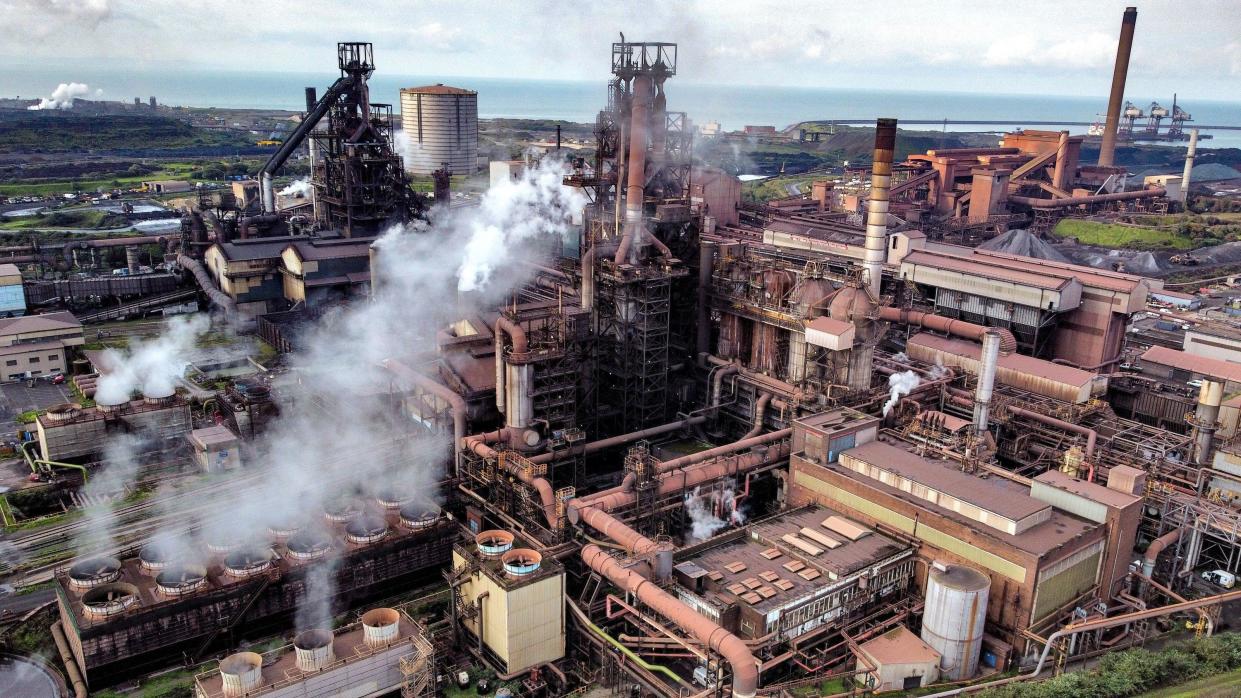 An aerial view of the Port Talbot steelworks