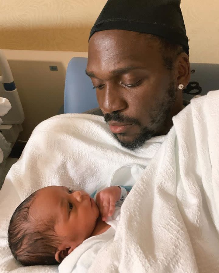 "If You Know You Know" rapper Pusha T and wife Virgina Williams welcomed baby son Nigel Brixx Thornton on June 11, 2020. Wife Virginia shared a sweet pic of father and son with the caption: "MY GUYS!"