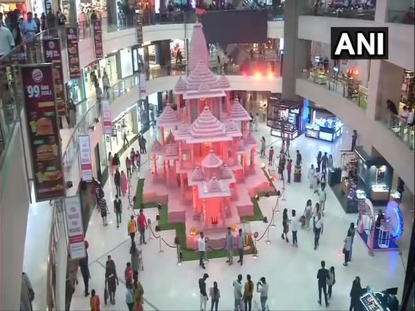 The replica of the Ram Mandir in Pacific Mall, Delhi. (Photo/ANI)