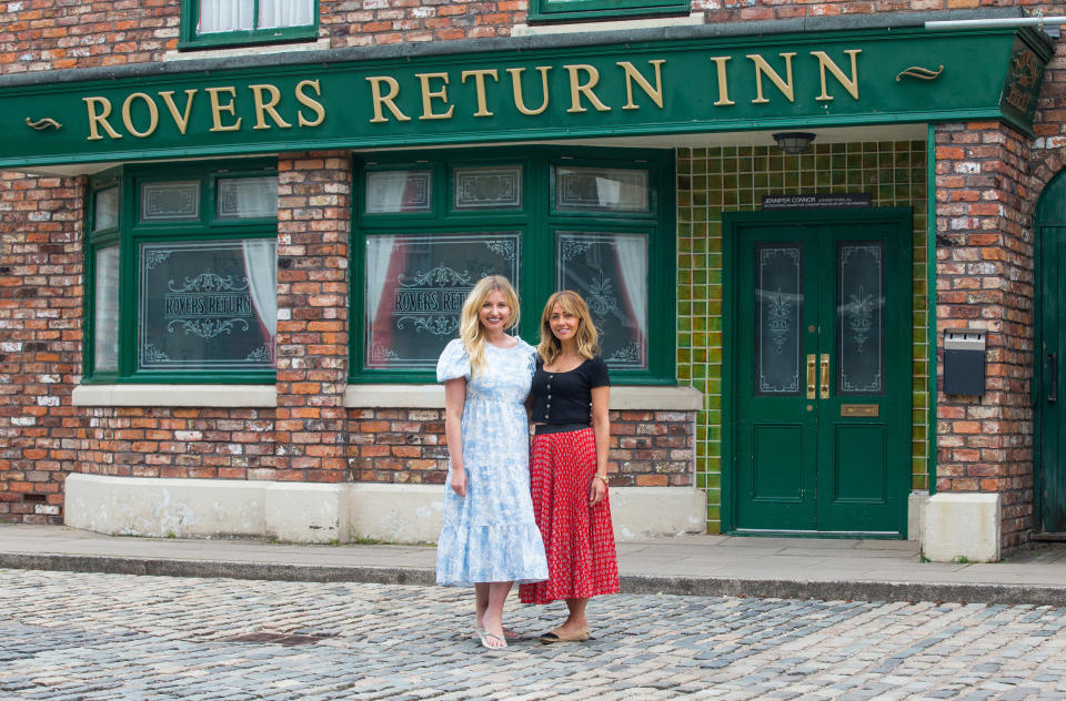 In an exclusive video for the long-running soap’s YouTube channel the pair meet for a cup of tea in Corrie’s well-known cafe, Roy’s Rolls (Danielle Baguley/ITV/PA)