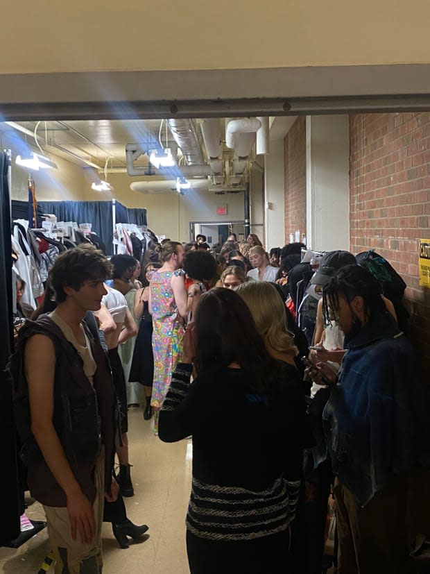 <em>Pre-show chaos as models get lined up and ready for their first walk.</em><p>Photo: Courtesy of Ella Hurrelbrink</p>