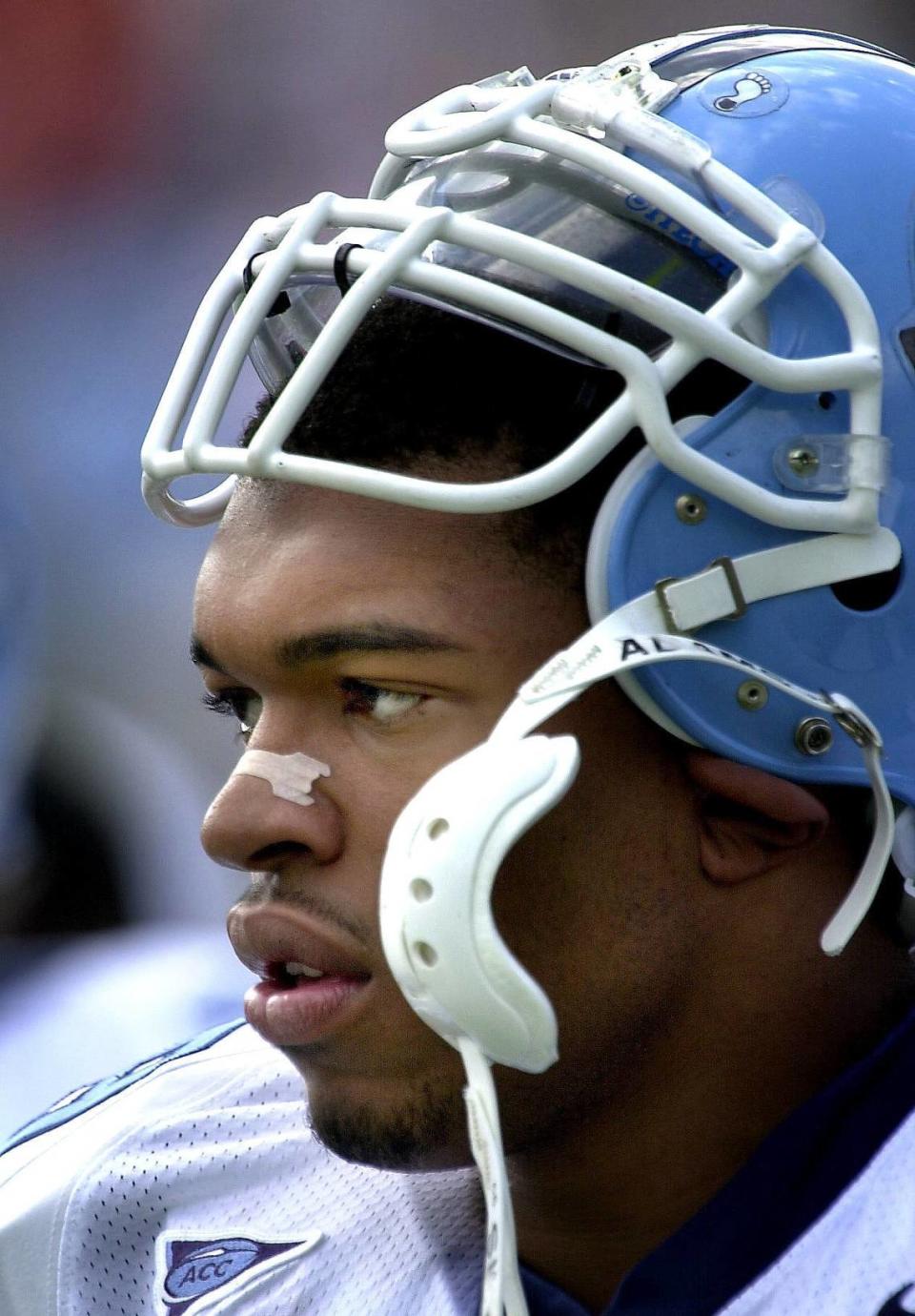 UNC defensive end Julius Peppers on the sidelines during a game in 2000. Scott Sharpe/ssharpe@newsobserver.com