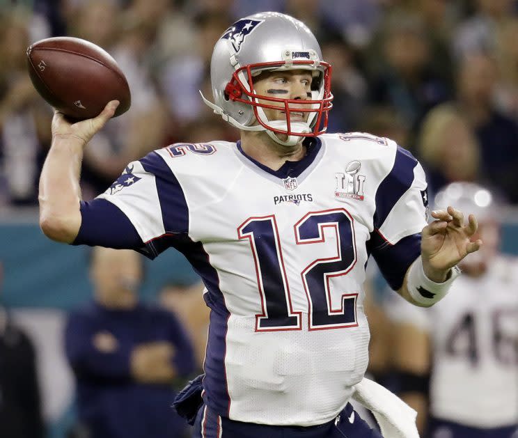 Tom Brady’s Super Bowl LI jersey was stolen and recovered. (AP)