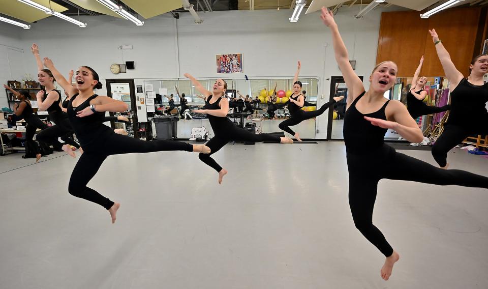 The Burncoat High School Dance Team practices Wednesday.