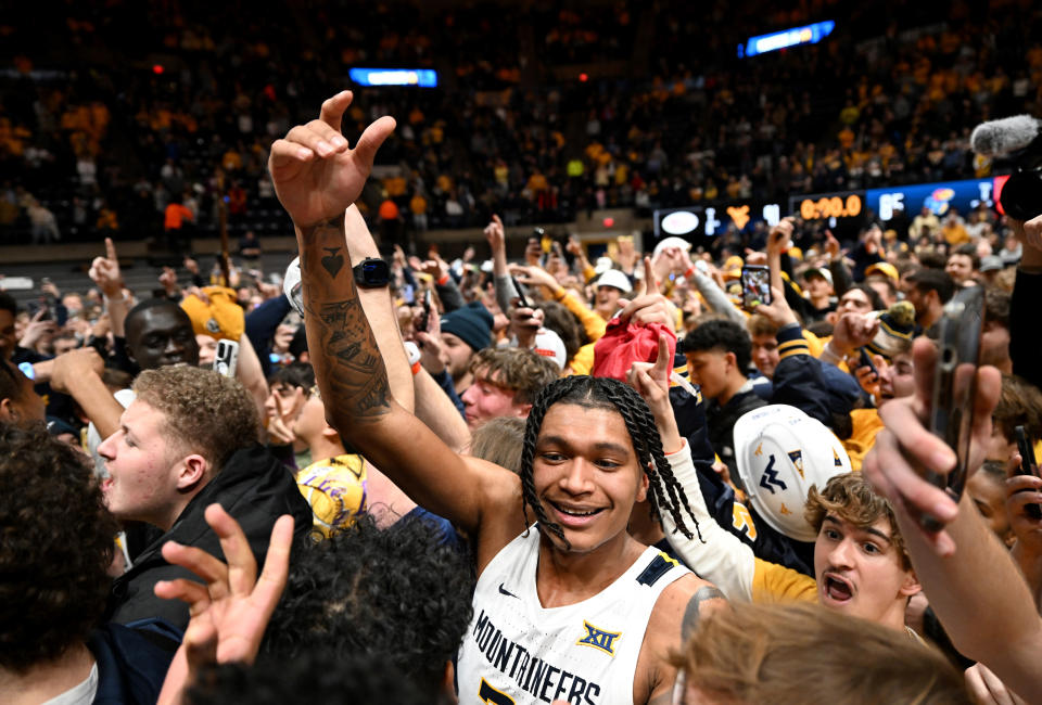 West Virginia stunned No. 3 Kansas in Morgantown on Saturday.