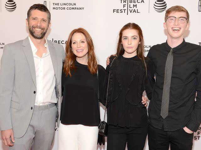 <p>Noam Galai/Getty</p> Julianne Moore, Bart Freundlich and children Liv Freundlich and Caleb Freundlich attend the "Wolves" Premiere during the 2016 Tribeca Film Festival.