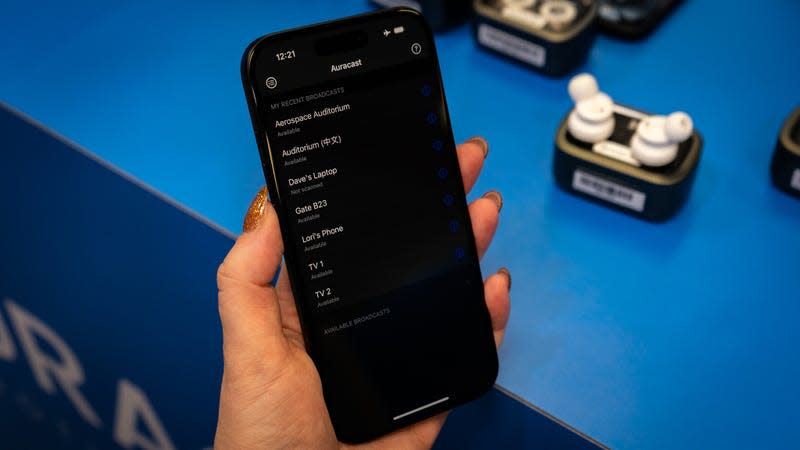 The Auracast experience on an iPhone 15 Pro.