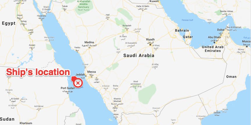 Iran tanker location Jeddah