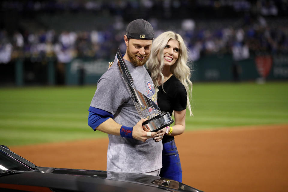 Ben Zobrist and wife Julianna have filed documents to end their marriage. (Photo by Ezra Shaw/Getty Images)