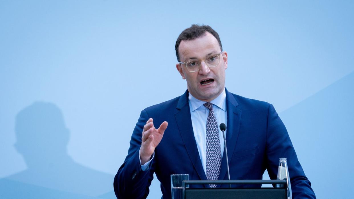 Bundesgesundheitsminister Jens Spahn bei der Pressekonferenz zur Impfstrategie der Bundesregierung.