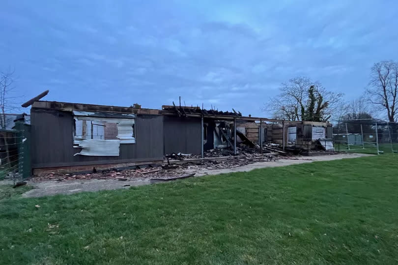 The site after the suspected arson attack at HWRCC