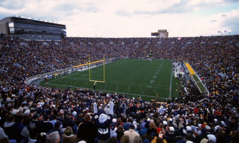 A general view of Notre Dame's football stadium.