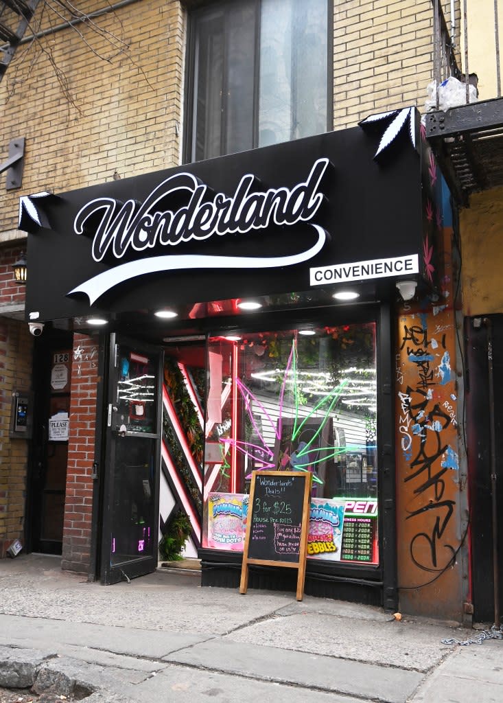 New York City is being turned into the opposite of a wonderland by illicit pot shops filling up storefronts like this one on MacDougal Street in Greenwich Village thanks to business-hating officials, among others. Helayne Seidman