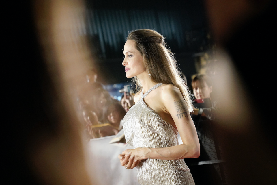 Angelina Jolie attends the Japan premiere of "Maleficent: Mistress of Evil" on October 03, 2019, in Tokyo, Japan