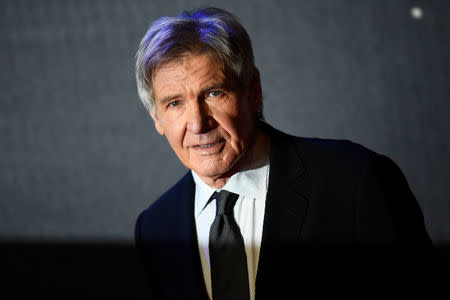 FILE PHOTO: Harrison Ford arrives at the European Premiere of Star Wars, The Force Awakens in Leicester Square, London, December 16, 2015. REUTERS/Dylan Martinez/File Photo